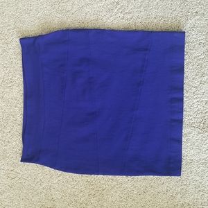 Cobalt blue bodycon mini skirt